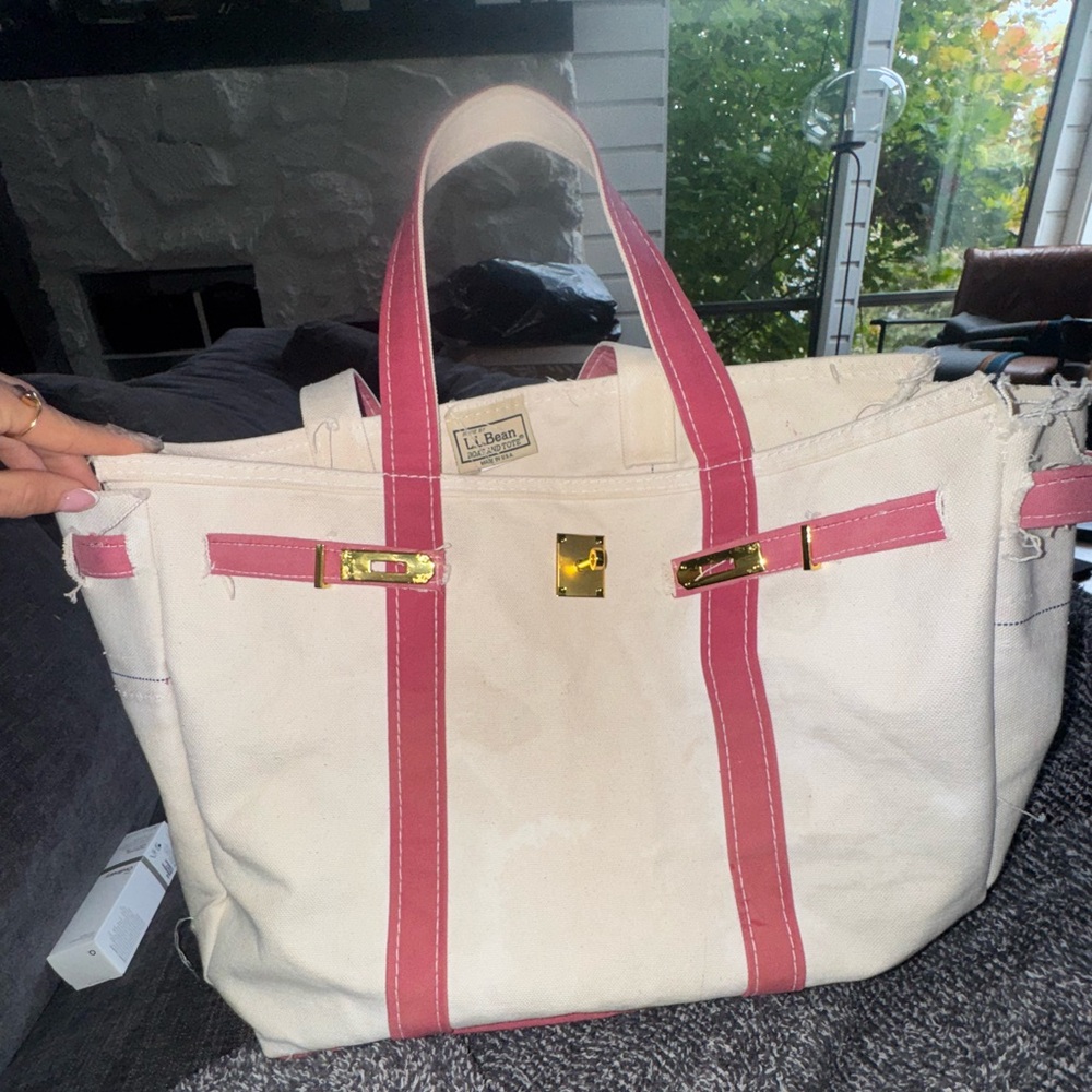 Upcycled Handmade Custom Pink “Boatkin” Tote